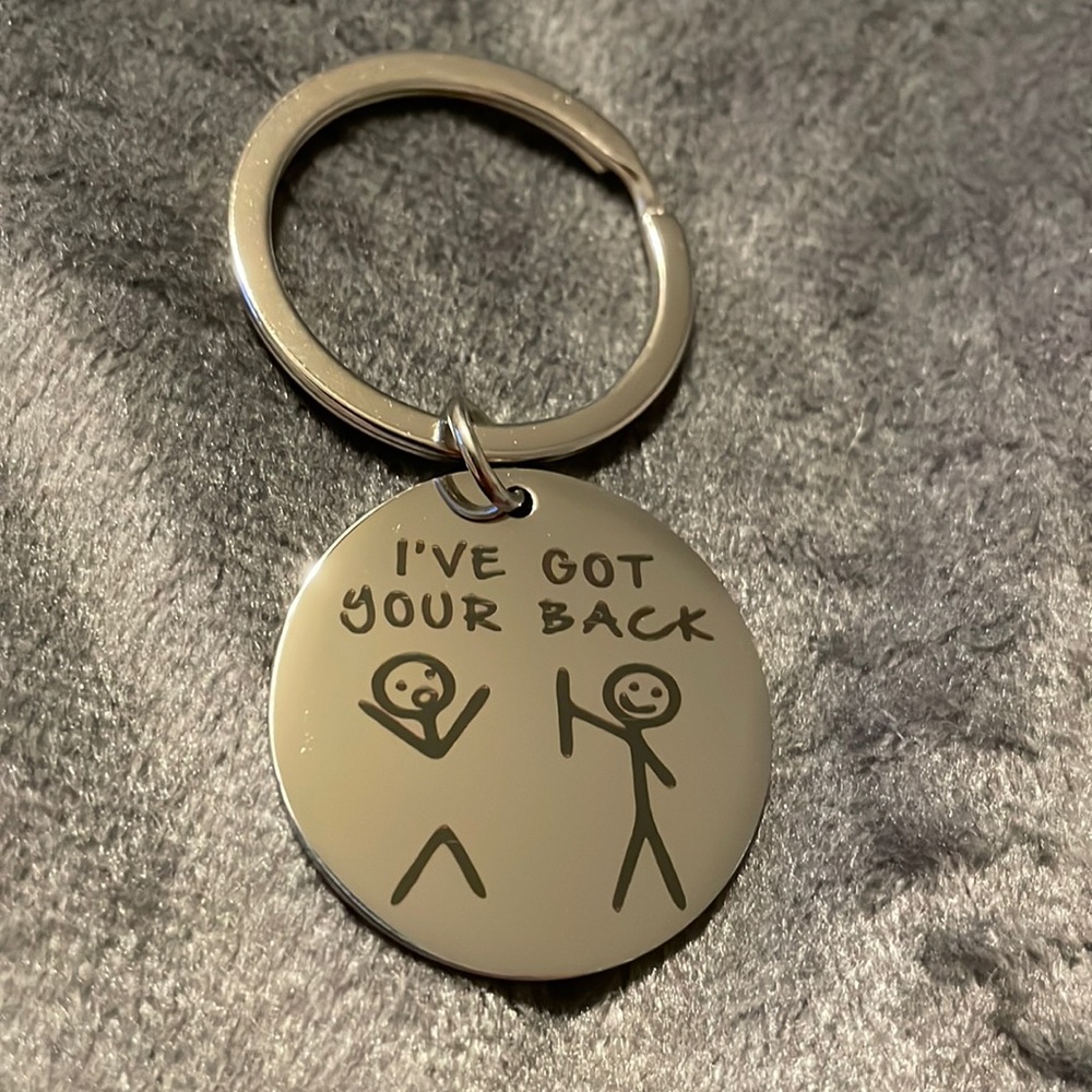 Stainless Steel Bag Charm Keychain “I Got Your Back” Mom to Daughter Gift!!